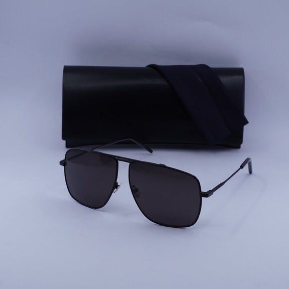 Saint Laurent SL298 001 Aviator Sunglasses - Black - Picture 7 of 9